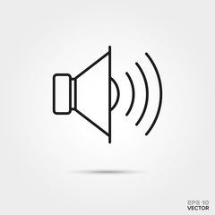 Loudspeaker line icon vector