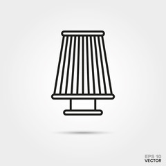 Air filter line icon vector. Automotive parts, repair and service symbol. 