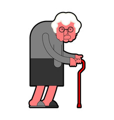 Evil Grandmother Old hag. Bad Grandma. Old lady Angry. Vector illustration