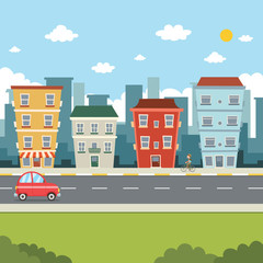 Vector Illustration Of City View