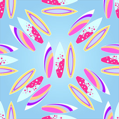 Obraz premium Surfboards seamless pattern with a gradient fill, Vector illustration of EPS 10