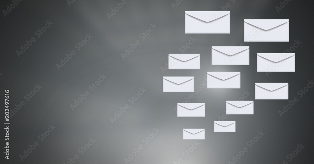 Poster envelope letters messages floating