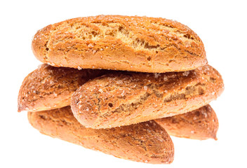 Cakes on a white background.Eclairs. Studio photography.