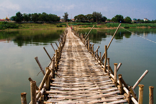 Bamboo Bridge, Kampong Cham, Cambodia