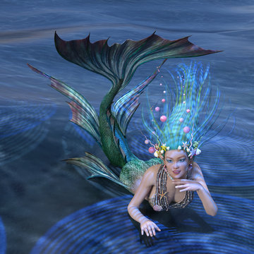 3D Rendering Fairy Tale Mermaid