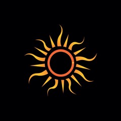sun logo design for sunrise, shiny, and culture