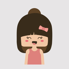 Vector illustration with kawaii girl