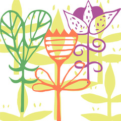 Beautiful color illustration in vector with gradient. Postcard, invitation and design of T-shirt..