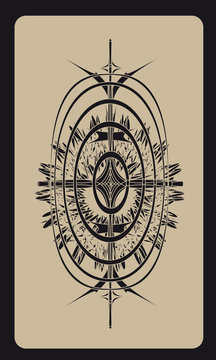 Tarot cards - back design, Solar Power, Incas Civilization