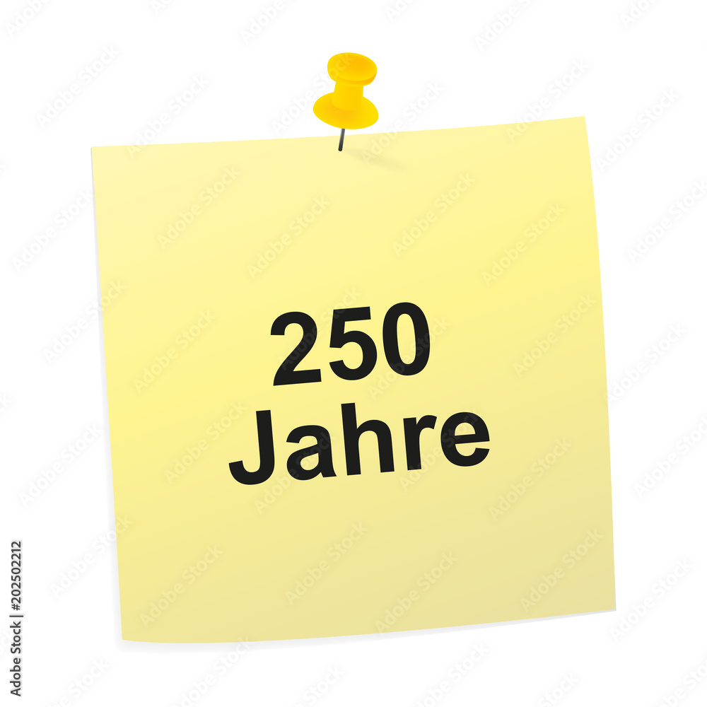 Wall mural Notizzettel gelb - 250 Jahre