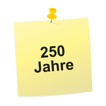 Notizzettel gelb - 250 Jahre