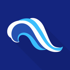 Aqua wave icon. Flat illustration of aqua wave vector icon for web