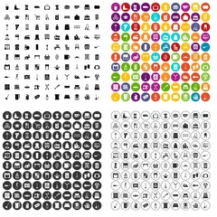 100 housework icons set vector in 4 variant for any web design isolated on white