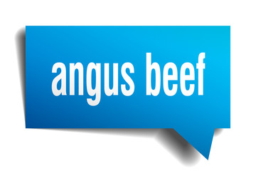 angus beef blue 3d speech bubble