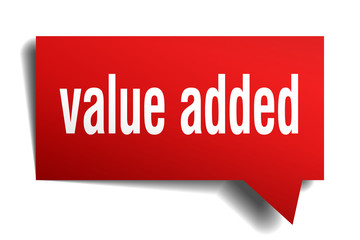 value added red 3d speech bubble