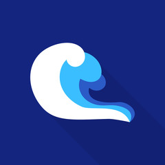 Curl wave icon. Flat illustration of curl wave vector icon for web