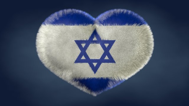 Cuore bandiera di Israele.