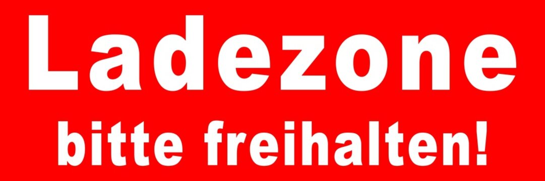 spr77 SignParkRaum - Ladezone: bitte freihalten - Parken verboten - Halteverbot - banner rot xxl g6061