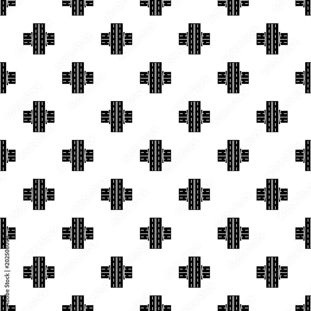 Poster bridge over roadpattern vector seamless repeating for any web design