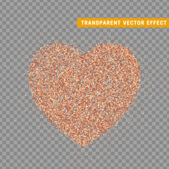 Heart isolated, transparent vector effect background.