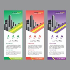 vertical banner design for promotion, presentation, business, and display