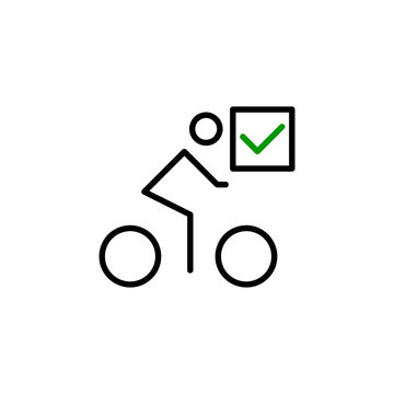 Bicycle with a mark icon