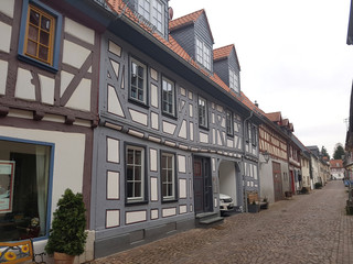 Fototapeta na wymiar Fachwerkhaeuser, Altstadt, Idstein, Borngasse