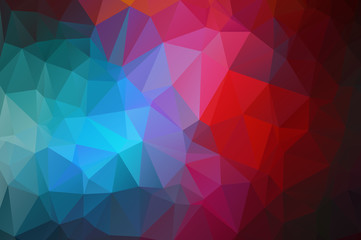 Red and green gradient abstract background of triangles