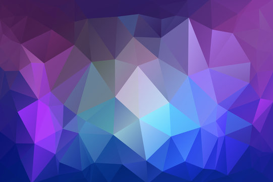 Cool abstract multicolor background of triangles of blue, kiolet, red hues