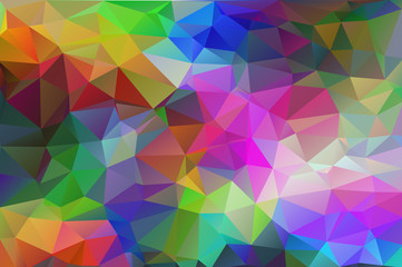 Abstract, colorful, multicolor and iridescent background of triangles