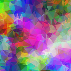 Square Abstract, colorful, multicolor and iridescent background of triangles