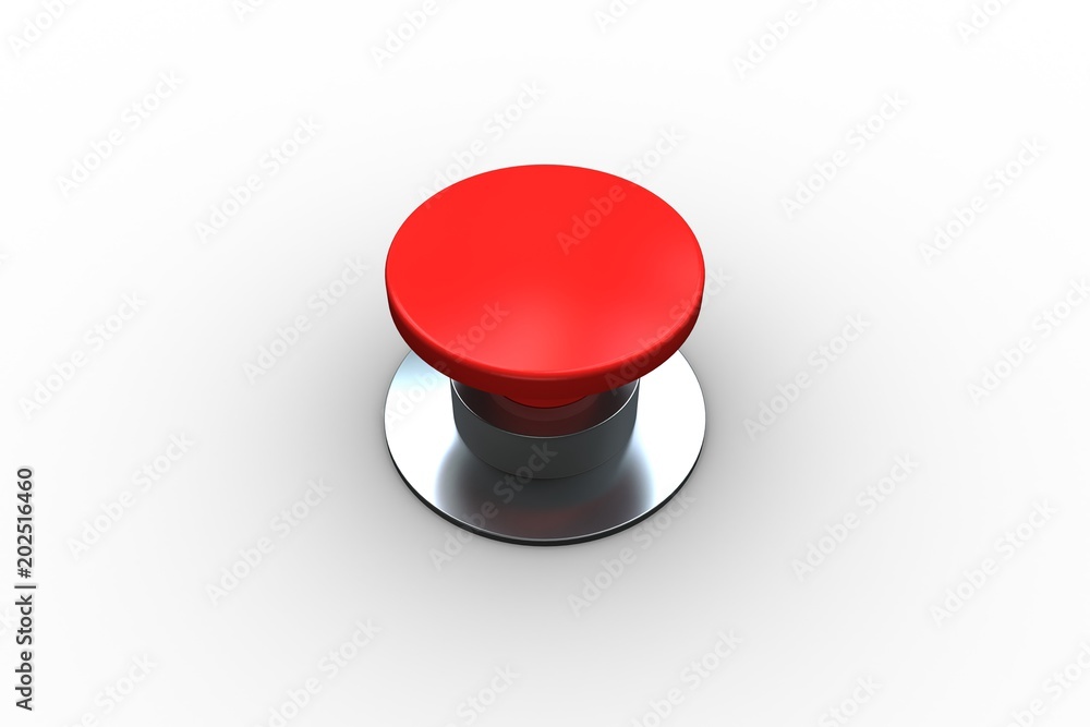 Poster Digitally generated red push button
