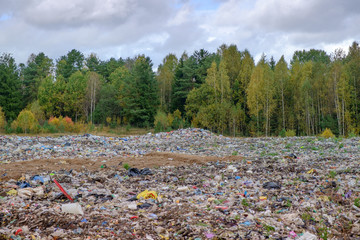 waste recycling sorting in Ozolaines parish, Rezekne county, Latvia 07.10.2017.