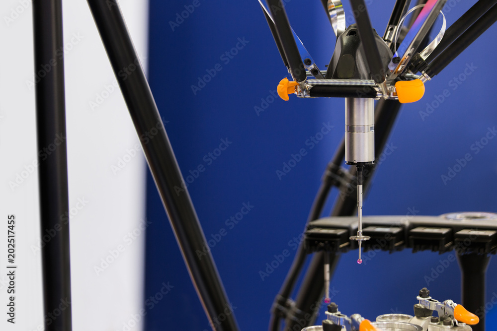 Aufkleber infrared sensor for measuring parts. quality evaluation on a modern factory
