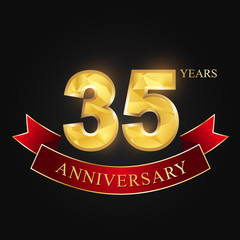 anniversary, anniversary, 35 years anniversary celebration logotype.