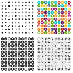 100 junior school icons set vector in 4 variant for any web design isolated on white