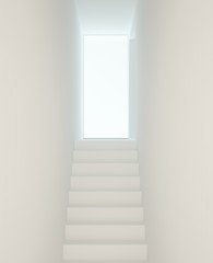 Up the stairs wall white background- 3d rendering minimal japanese	