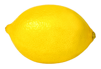 Ripe fresh lemon fruit on white isolated background