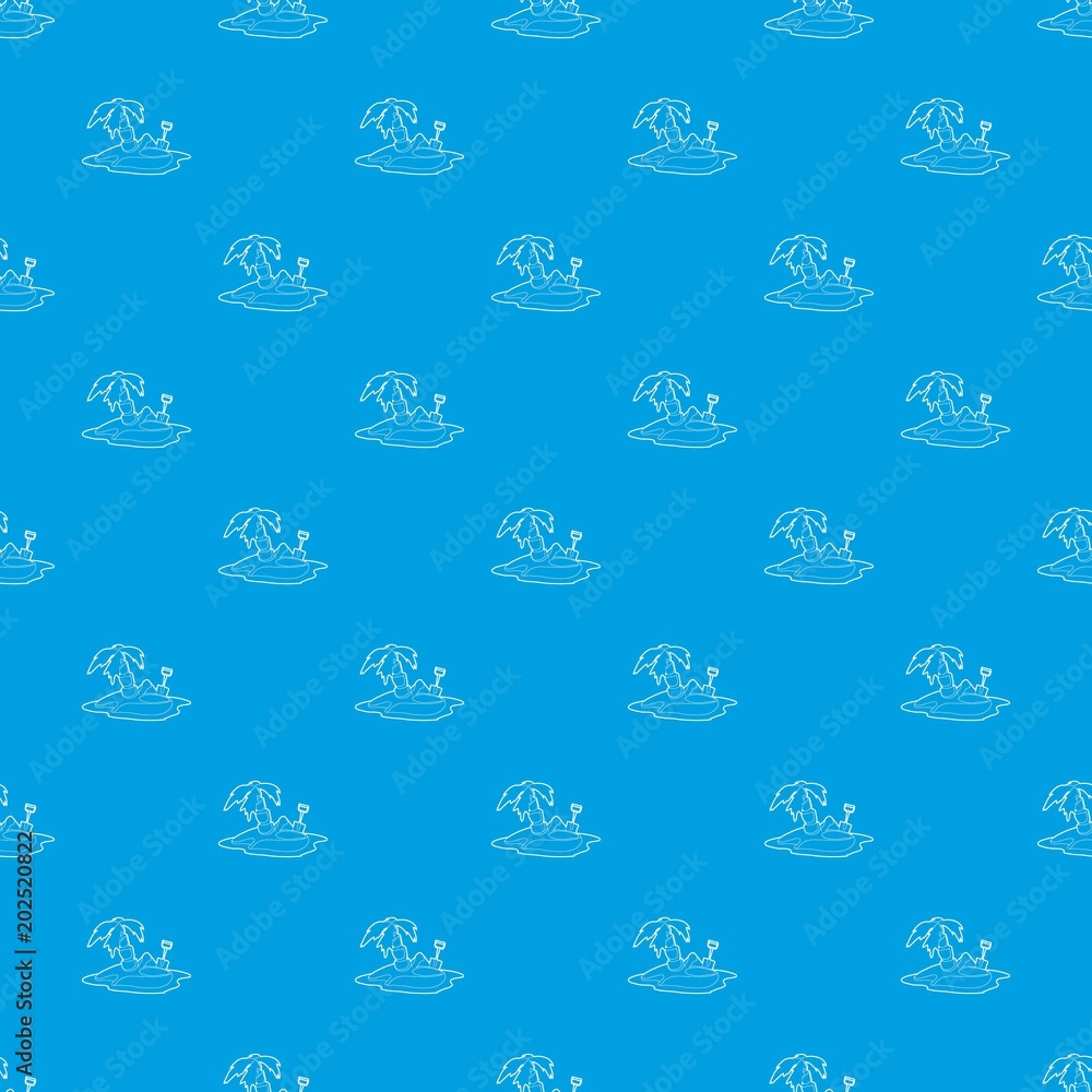 Poster pirate island pattern vector seamless blue repeat for any use