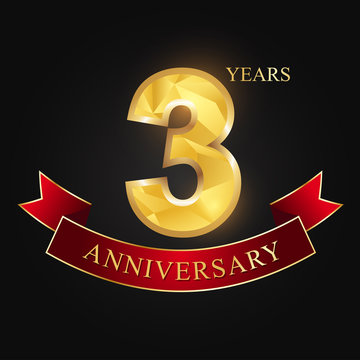 anniversary, anniversary, 3 years anniversary celebration logotype.