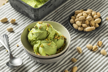 Homemade Green Pistachio Ice Cream