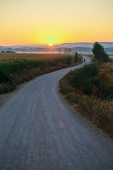 Amazing sunrise on camino