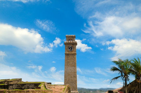 Clock on the tower. Asian fort Halle.
