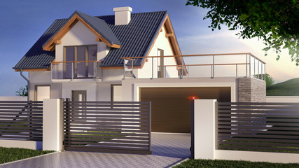 Sliding gate and house 