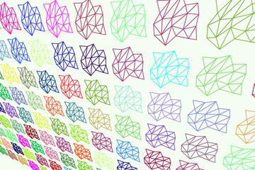 Color abstract triangle strip pattern generative art background. Tile, design, shape & backdrop.