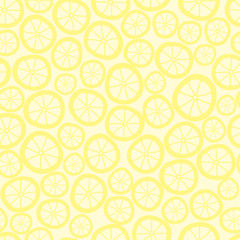 Vector Lemon Slice Seamless Pattern