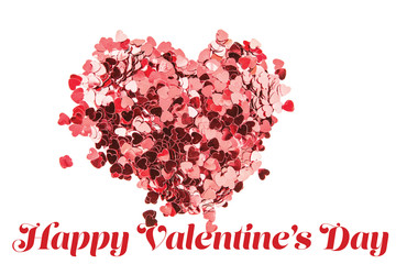 Valentines confetti against cute valentines message