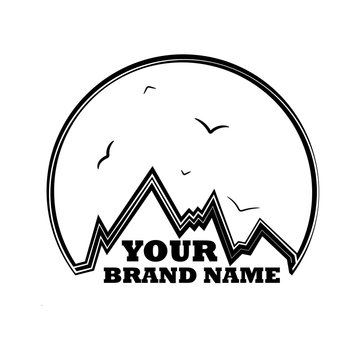 Logo on a mountain theme