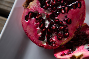 Pomegranate in a plate