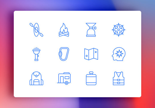 Camping Minimalist Icons